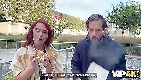 Redhead cougar is getting her pussy fucked in the car