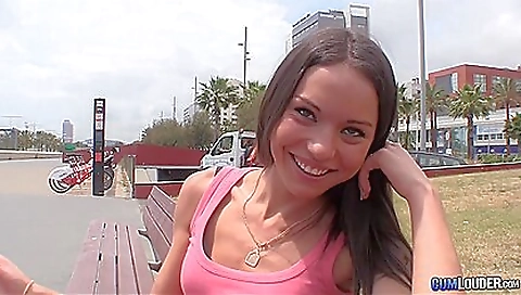 Brunette teen 18+ opens her tight ass up for anal sex