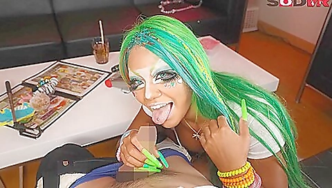 Japanese hottie hook-up with wild hair girl in pov porn clip