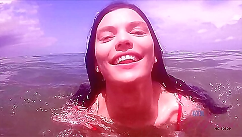 Busty brunette girl gets fucked in a deep throat porn clip