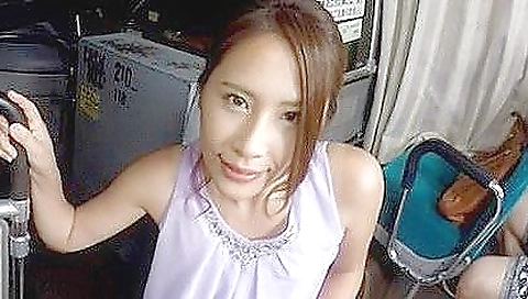 Asian girl caught on a late-night bus is fucked by a guy