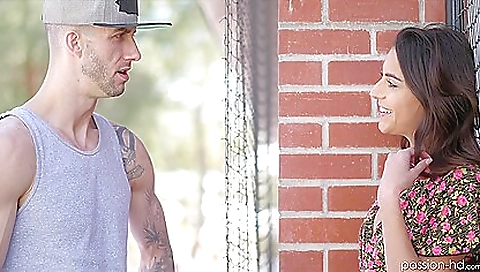 Brunette step fantasy girl enjoys fucking outdoors