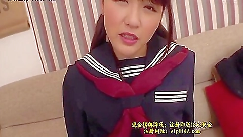 Japanese girl gets fucked with a dildo in POV porn video