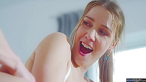 Blonde pornstar with pink pussy drilled on a remote island