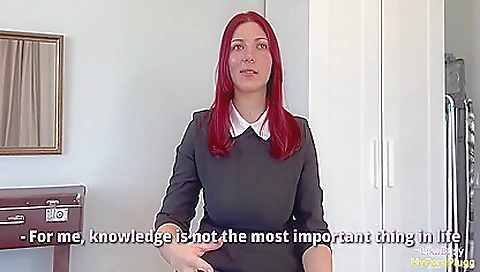 Big booty redhead student and her friend in examination