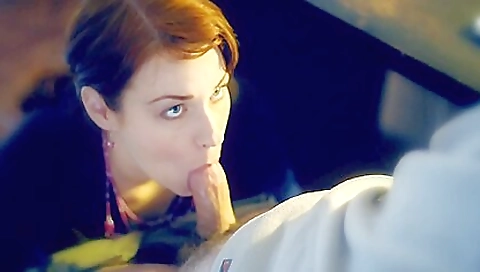 gorgeous redhead milf fucked on the desk in the office