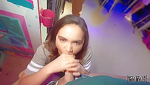 Tattooed busty milf seduces you in missionary position