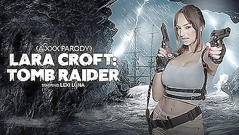 Lara craft and tombray in a parody porn scene in vr