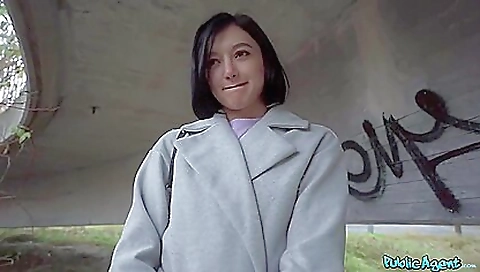 Stunning brunette beauty having fun with her boyfriend