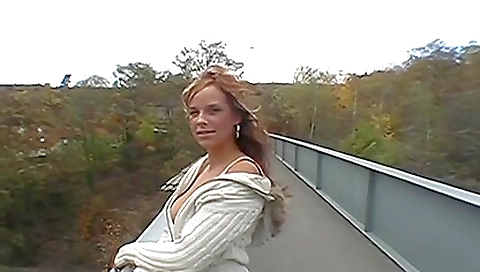 Big tit brunette with juicy ass riding a big cock out of the pool