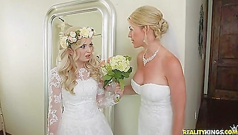 Blonde milf gets banged by hot guy and his biker friend